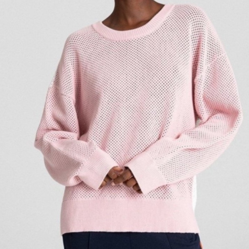 A.L.C. Pink Open-Knit Pullover Sweater